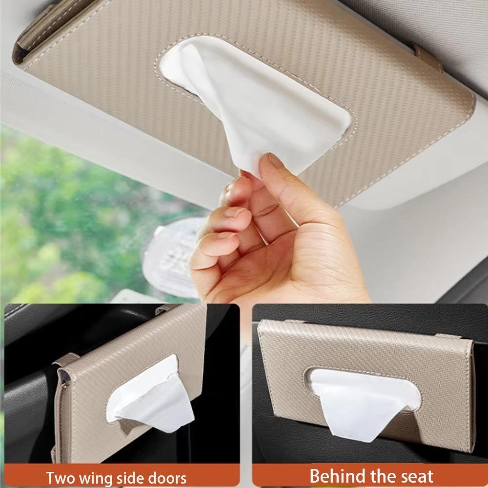 Universal Car Sun Visor Plate Tissue Box Carbon Fiber Tissue Holder New Napkin Holder Seat Back