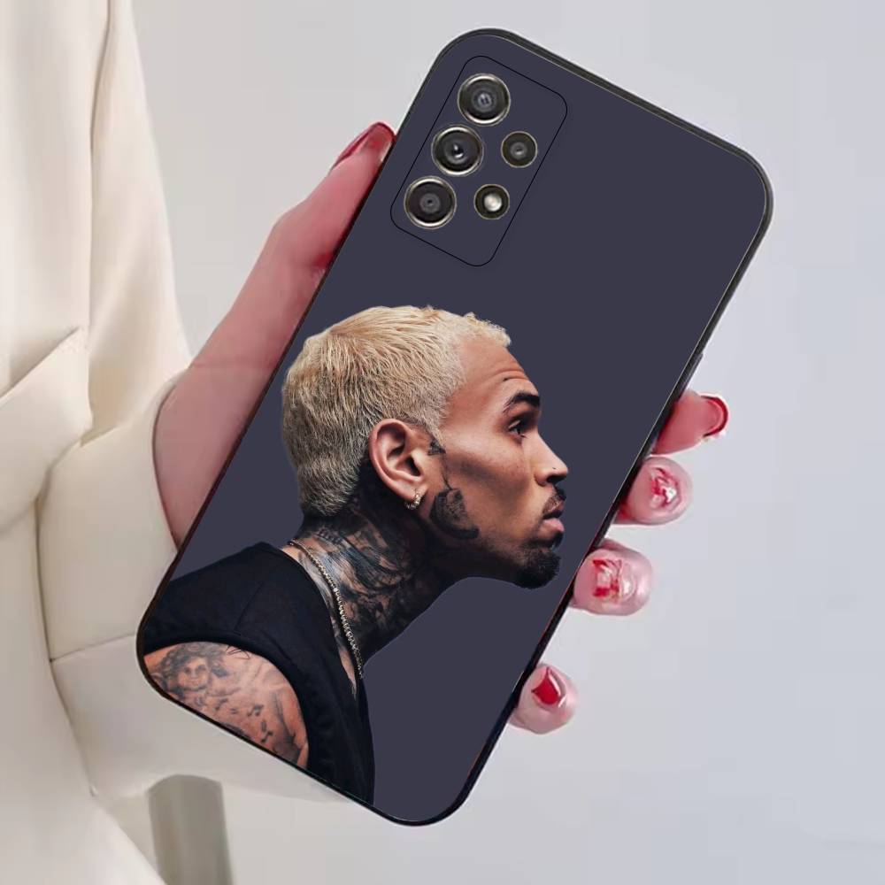R&B Singer C-Chris Brown Phone Case Black Silicone Soft For Samsung S25,S24,S21,S22,S23,S30,Ultra,S20,Plus,Fe,Lite