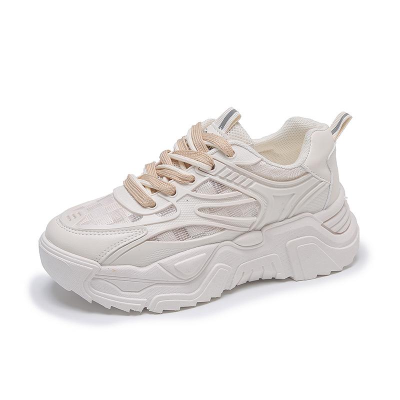 Мода 2024 года осень мода новые сетчатые туфли на толстой подошве кроссовки на платформе белые туфли повседневная обувь кроссовки кроссовки женские