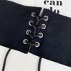 Black Elastic Cummerbunds PU Leather Waist Corset Elegant Wide Belt  Girl