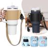 Portable PU Leather Bottle Holder,Insulated Cup Sleeve with Adjustables Strap for Outdoor Camping Travel,Reusable Mug Sleeves