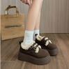 Зимние ботинки Birkenstock низкие плюс зимний колледж стиль новый наклонный каблук маффин пух хлопковые ботинки с пухом