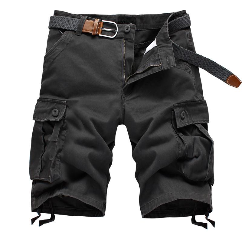 Summer Men's Baggy Multi Pocket Cargo Shorts Male Cotton Mens Shorts Short Pants No Belt