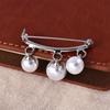 Pearl Fixed Strap Charm Safety Pin Brooch Sweater Cardigan Clip Chain Brooches