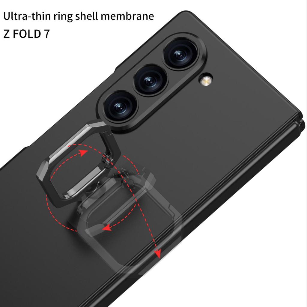 Чехол для Samsung Z Fold7: Квадратная подставка-кольцо, Встроенный чехол, Персонализированная пленка, Защитный чехол от падений для мужчин и женщин