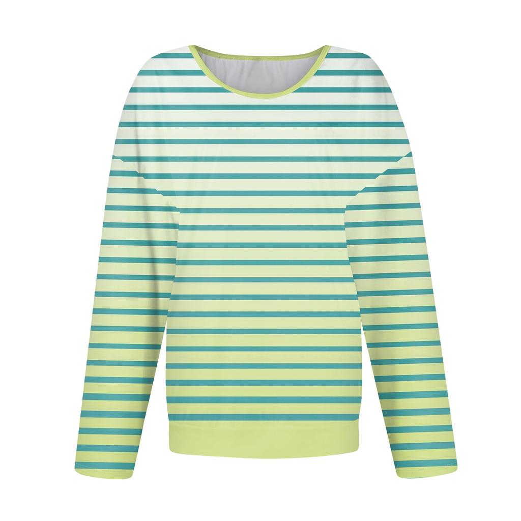 Женский модный повседневный топ с длинными рукавами и принтом, открытыми плечами и круглым вырезом