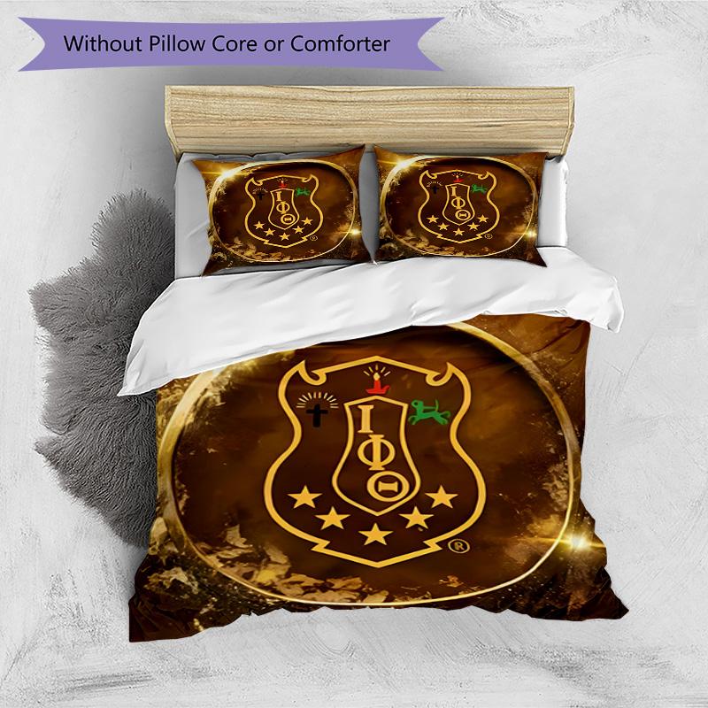 3pcs Duvet Cover Set (1*Duvet Cover + 2*Pillowcase, Without Core), Iota Phi Theta Print Bedding Set, Bedroom Decor, All‑Season, Birthday Gift