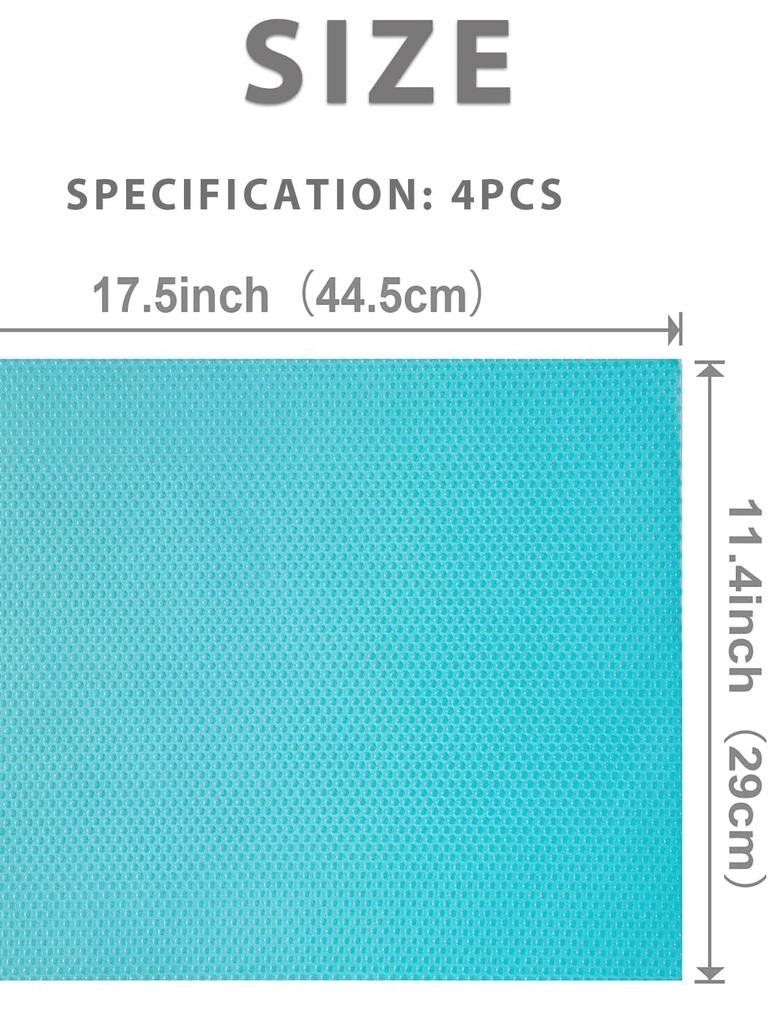 4pcs Refrigerator Pad Non-Slip Waterproof Can Be Cut Fridge Shelf Liner Mat Kitchen Washable Drawer Cabinet Pads Table Placemats