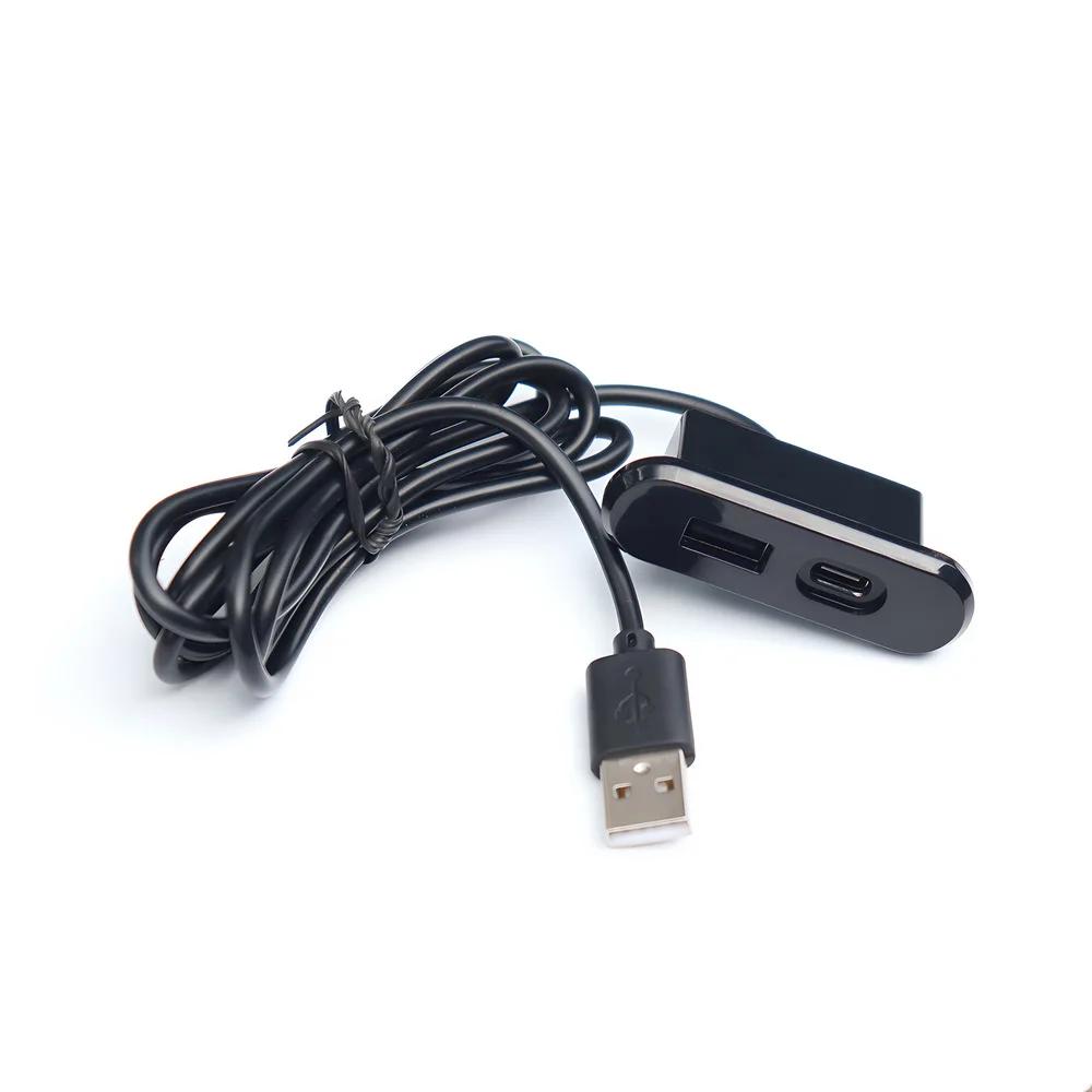 Встраиваемые в стол розетки 1 USB-A и 1 Type-C Встроенная скрытая розетка для рабочего стола с удлинителем 1,2 м Для офиса спальни