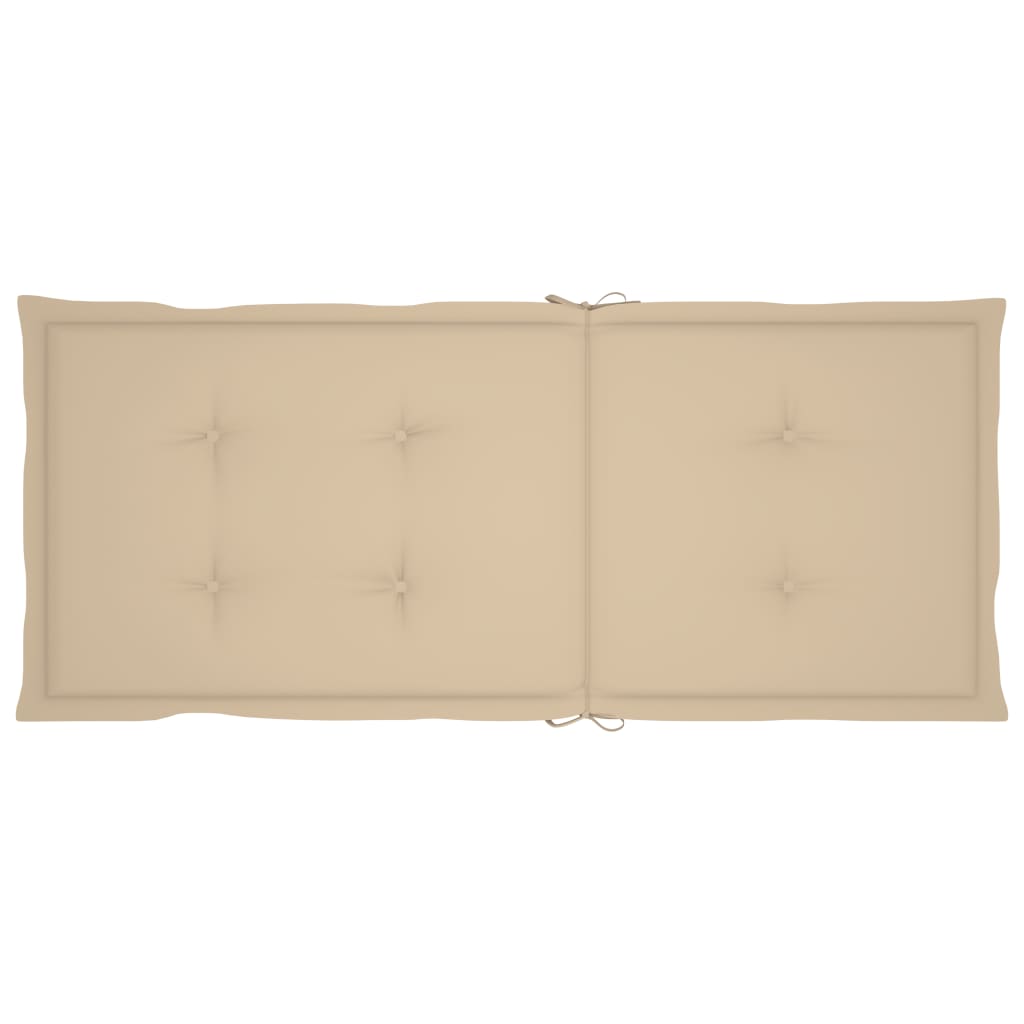Garden Chairs 6 pcs with Beige Cushions Solid Teak Wood