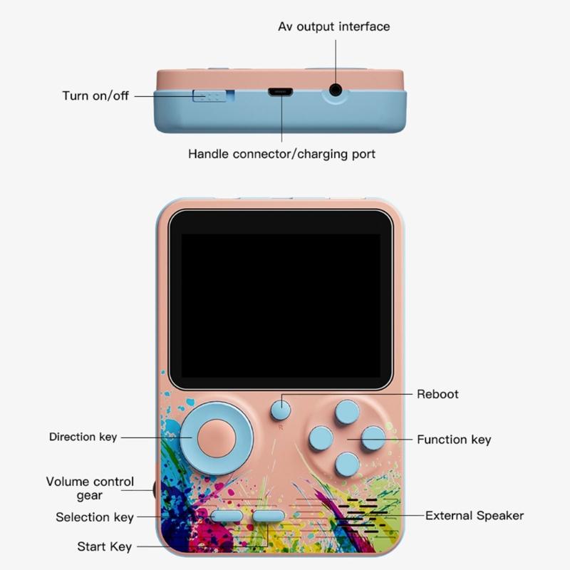 Игровой контроллер 500 в 1 с 500 классическими играми, аккумулятор 1000 мАч, портативная игровая консоль для детей и взрослых, поддержка подключения к телевизору
