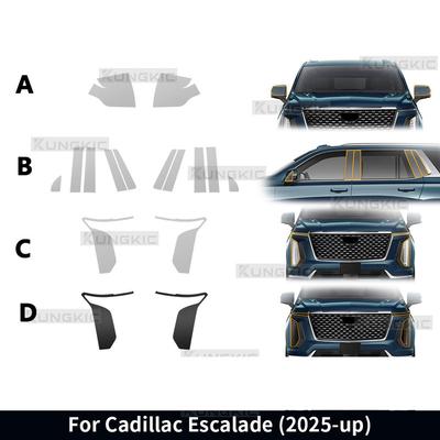 Для Cadillac Escalade 2025-up Пленка для защиты краски из ТПУ Наклейка Антицарапина Прозрачная Тонированная Фары Зеркала Заднего вида Стойки B C Наклейка.