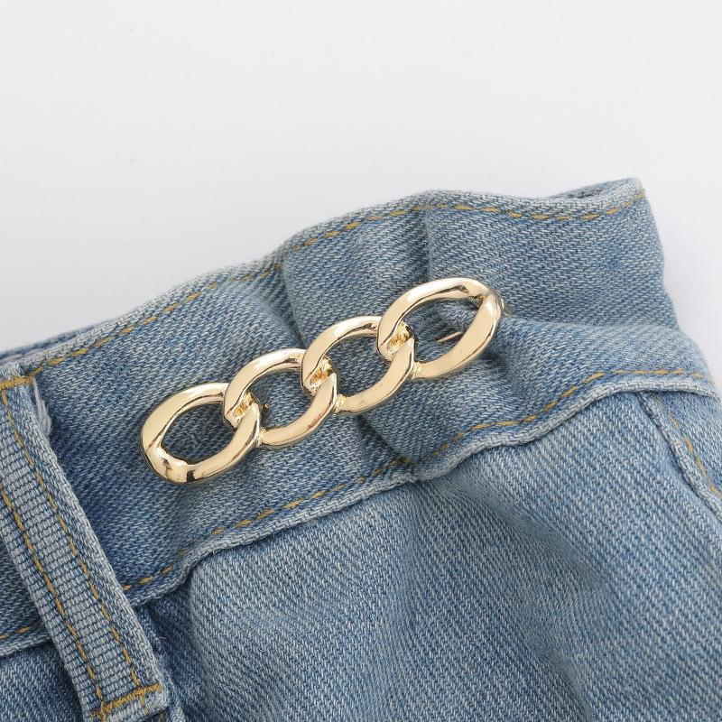Simple Detachable Pants Clips Adjustable Waist Buckle Nail-free Metal Pins Button For Girls Jeans Waist Tightener