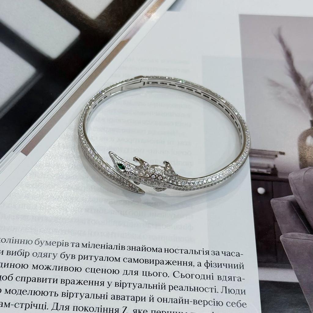 Серебряный браслет с фианитами, вес изделия 18,13 гр (2175636)