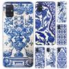Сине-белая фарфоровая чехол-накладка для Samsung Galaxy A52 A32 A22 A12 A02S A50S A30S A10S Note 20 Ultra 10 Plus S10 A31 A20 A71
