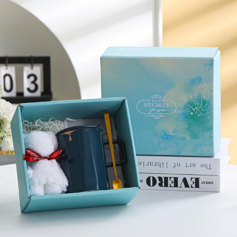 Creative Geometric Vertical Pattern Cup Ceramic Cup Mug Gift Souvenir Couple Cup