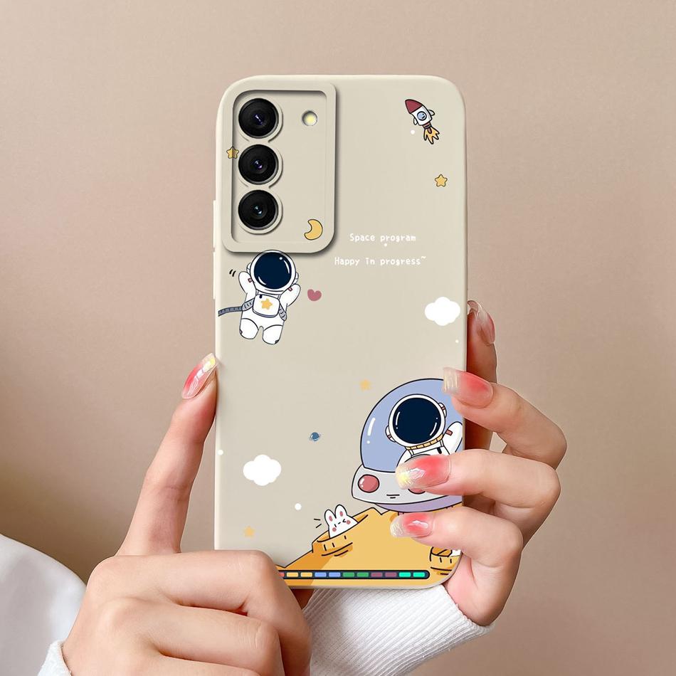 Case For Samsung S22 Ultra Plus Floral Liquid Silicone Camera Protection Back Cover For Galaxy S 22 S22Ultra S22+ Coque Bumper