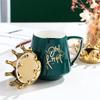 Керамическая чашка с короной Европейская керамическая кружка с крышкой Оригинальные кружки Кофейные чашки Кружка для чая Посуда для напитков Новогодние кружки Красивые пивные
