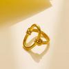 Japan and Korea Simple Hollow Oval Knot Ring Women's Personality Fashion Stainless Steel Ring Titanium Steel Geometric Accessories