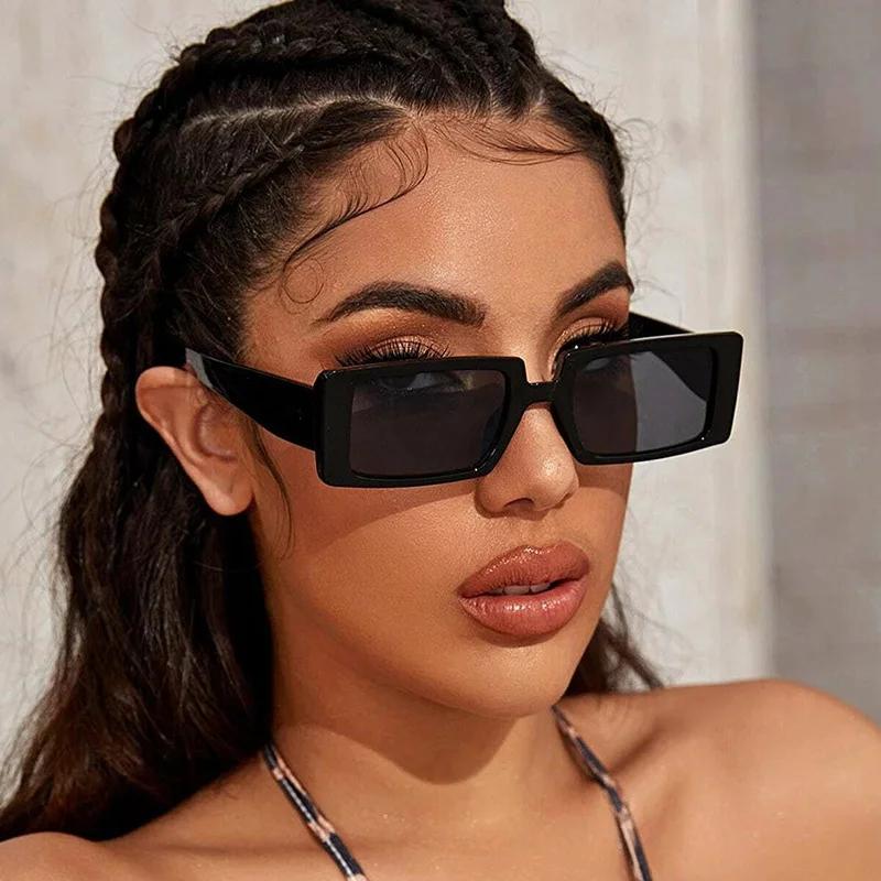 New Small Rectangle Frame Sunglasses Women'S Fashion Jelly Color Sun Glasses Summer  Travel Eyewear Uv400