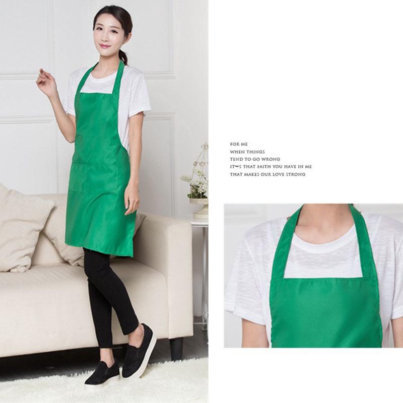 Pure Colors Plain Aprons For Chefs Cooking Bib Restaurant With Front Pocket New Hot Women Men 1PC Home Kitchen  Supply