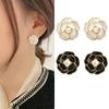 Temperament Celebrity Camellia Design Sense High-End Stud Earrings