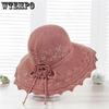 Solid Color Hollow Out Sun Hat Women's Summer Breathable Thin Foldable Sun Hat Beach Seaside Summer Cool Hat