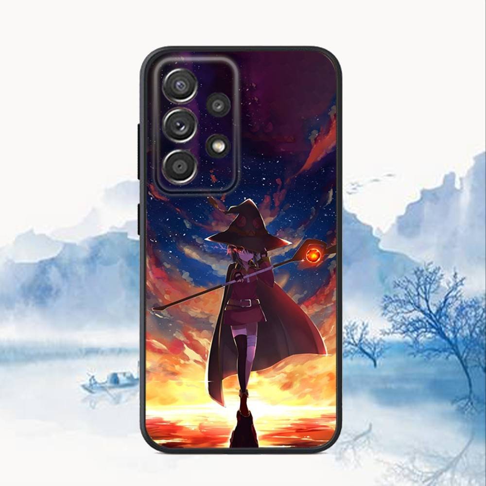 Чехол для телефона Megumin Anime K-KonoSuba Для Samsung S25, S24, S21, S22, S23, S30, Ultra, S20, Plus, Fe, Lite, Note, 10, 9, 5G Черный