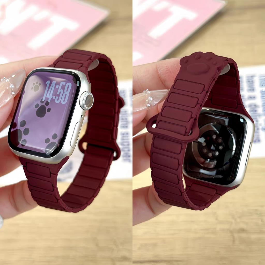 Магнитный силиконовый ремешок для Apple Watch Ultra 3 2 49мм 46мм 42мм 45мм 44мм 40 41мм Ремешок IWatch Series 11 10 9 8 7 6 SE Браслет