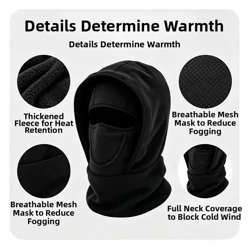 Winter Balaclava Face Mask, Windproof Thermal Hooded Scarf for Skiing Cycling Fishing, Cold Weather Sports Gear, Christmas Gift