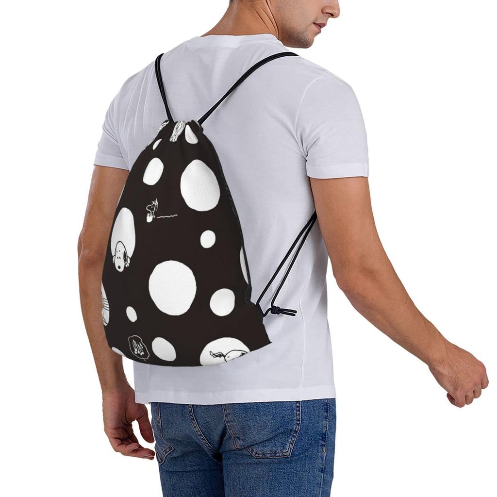 Спортивный мешок Snoopy, рюкзак со шнурком для использования, милый, легкий, стильный, складной, большой емкости, спортивная сумка, моющийся, персонаж, унисекс [AGGZOM]