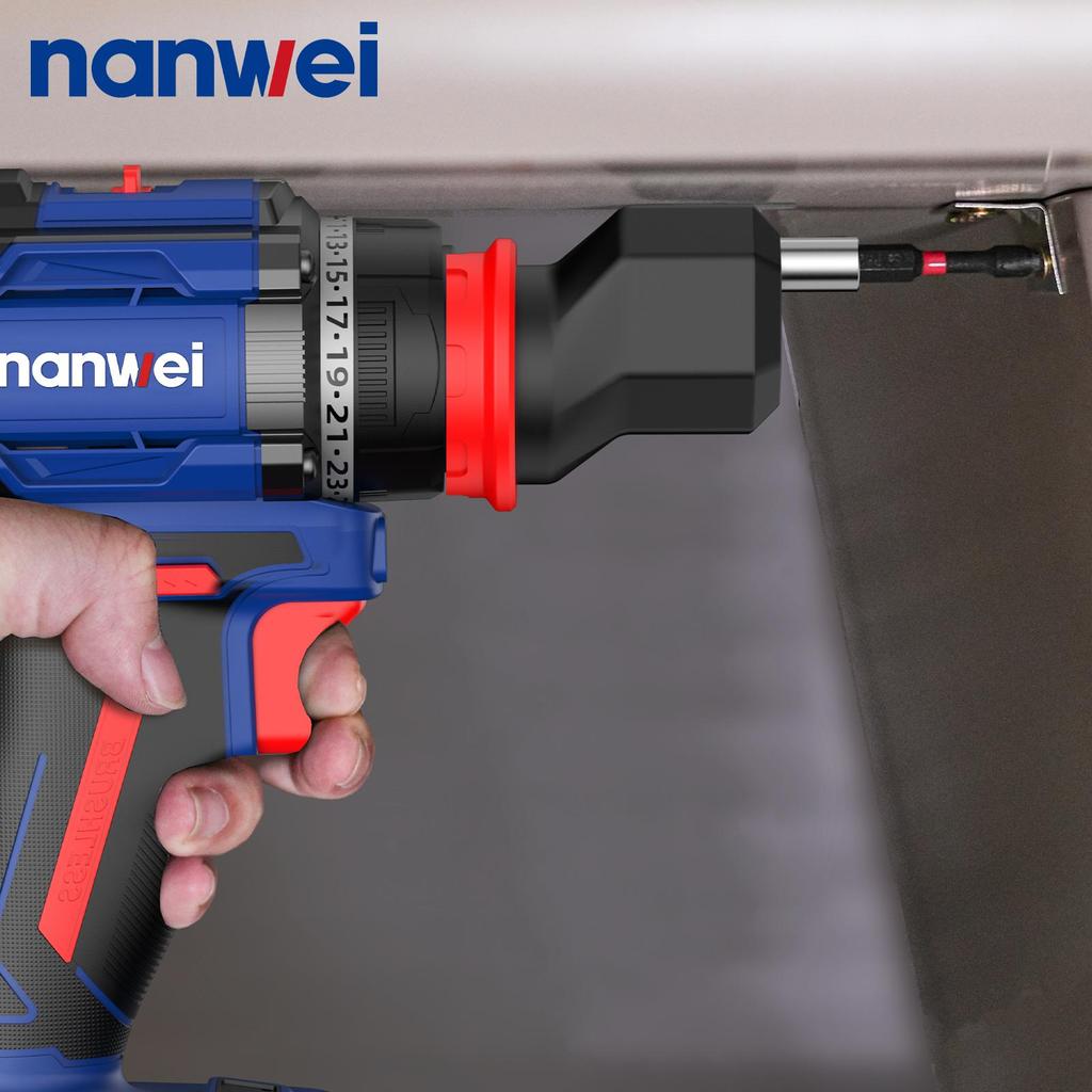 NANWEI Электрическая отвертка 4-в-1 50 Нм с несколькими головками, бесщеточным двигателем, 20 В