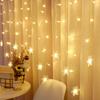EU Plug Outdoor Light Garland for Home Garden Party DecorationLED Snowflake Curtain Icicle Fairy String Lights Christmas Lights