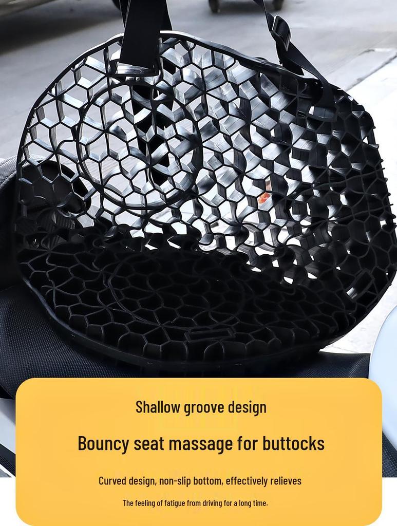 Double-Layer Honeycomb Gel Seat Cushion for Motorcycles - Soft, Comfortable, and Fits Various Models