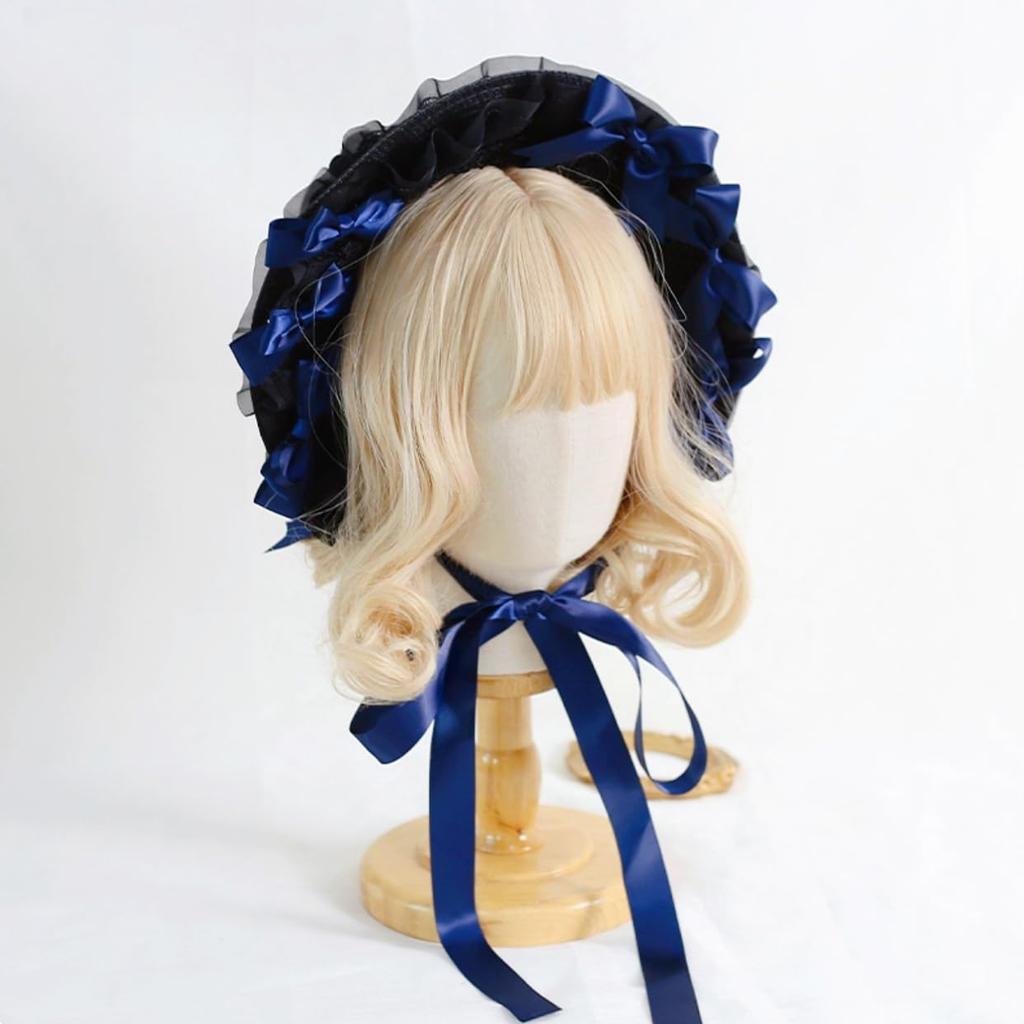 Кружевная шляпка горничной Lolita Ligwon с волосами, Готическая маленькая школьная шляпка для чаепития, Чепчик, Шляпа, Лента, Аксессуар, Девочка, Лолита, Принцесса, Кукла, Лицо,