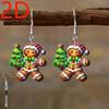Cross-border creative gingerbread man earrings flat acrylic Christmas gifts fun creative Christmas tree earrings ornaments