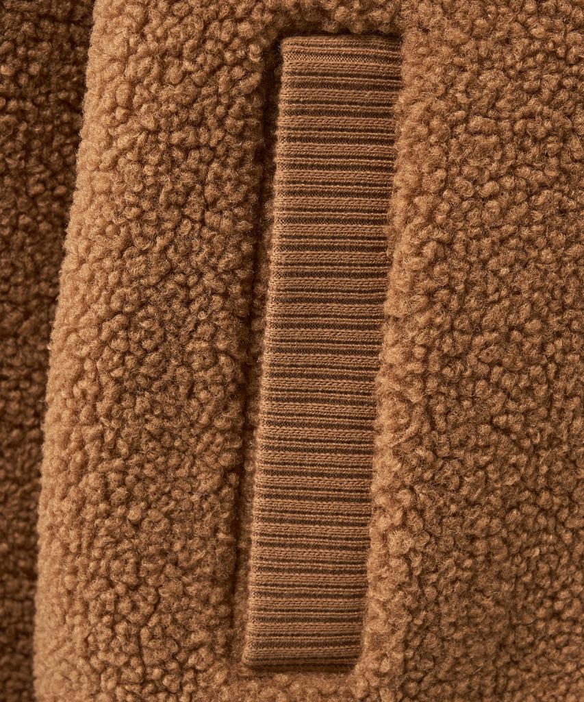 Satur (W) Shearling Fleece Zip-Up Hoodie Brown