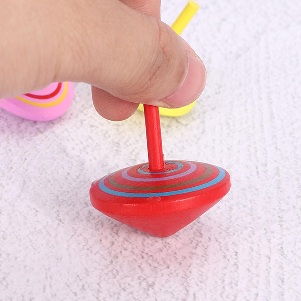 Exquisite Multi-color Leisure Gift Rotate Hand Spinning Toy Spinning Top Wooden