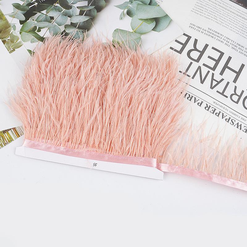 8-10Cm Ostrich Feather Wedding Dress Diy Performance Clothing Accessories Feather Tassel Including Webbing