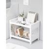 Minimalist Desktop Double-Layer Storage Rack Household Plastic Bathroom Small Stationery Organizing Pure White Multifunctional
