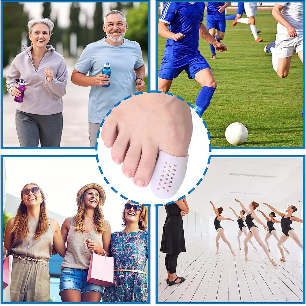 30 шт. Белые протекторы для пальцев ног, силиконовые, дышащие, чехлы для пальцев ног, уменьшение трения ногтей