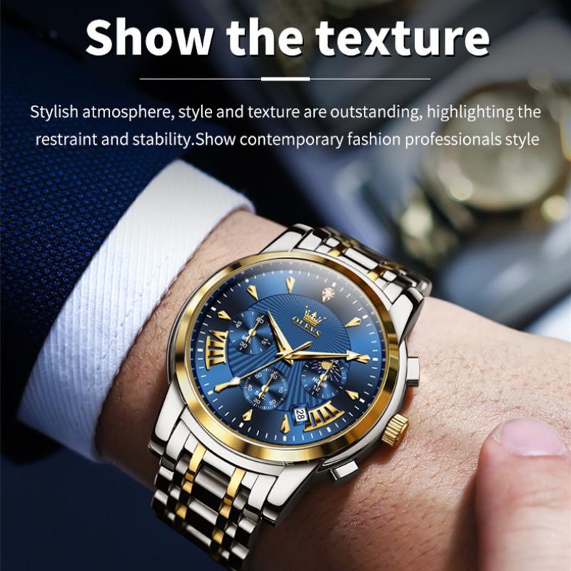 OLEVS Мужские часы Модные индивидуальные персонализированные водонепроницаемые ночные светящиеся кварцевые часы Мужские часы