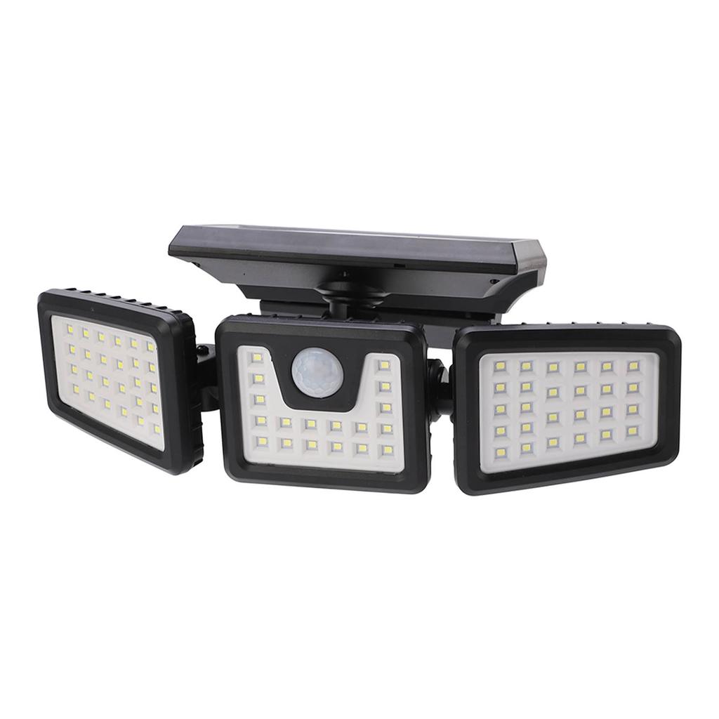 Уличный датчик движения Светильник на солнечных батареях 3 регулируемые головки IP65 Водонепроницаемый Широкоугольный прожектор