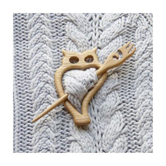 Женский зимний деревянный свитер, брошь в форме животного, шарф с пряжкой, шаль из искусственного шелка, булавка для шарфа, аксессуары для наряда