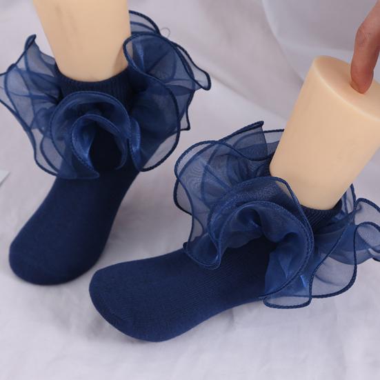 Yousheng 1 пара детских носков в стиле принцессы Лолиты с цветочным кружевным декором, однотонные, мягкие, дышащие, эластичные, нескользящие, для балета и танцев