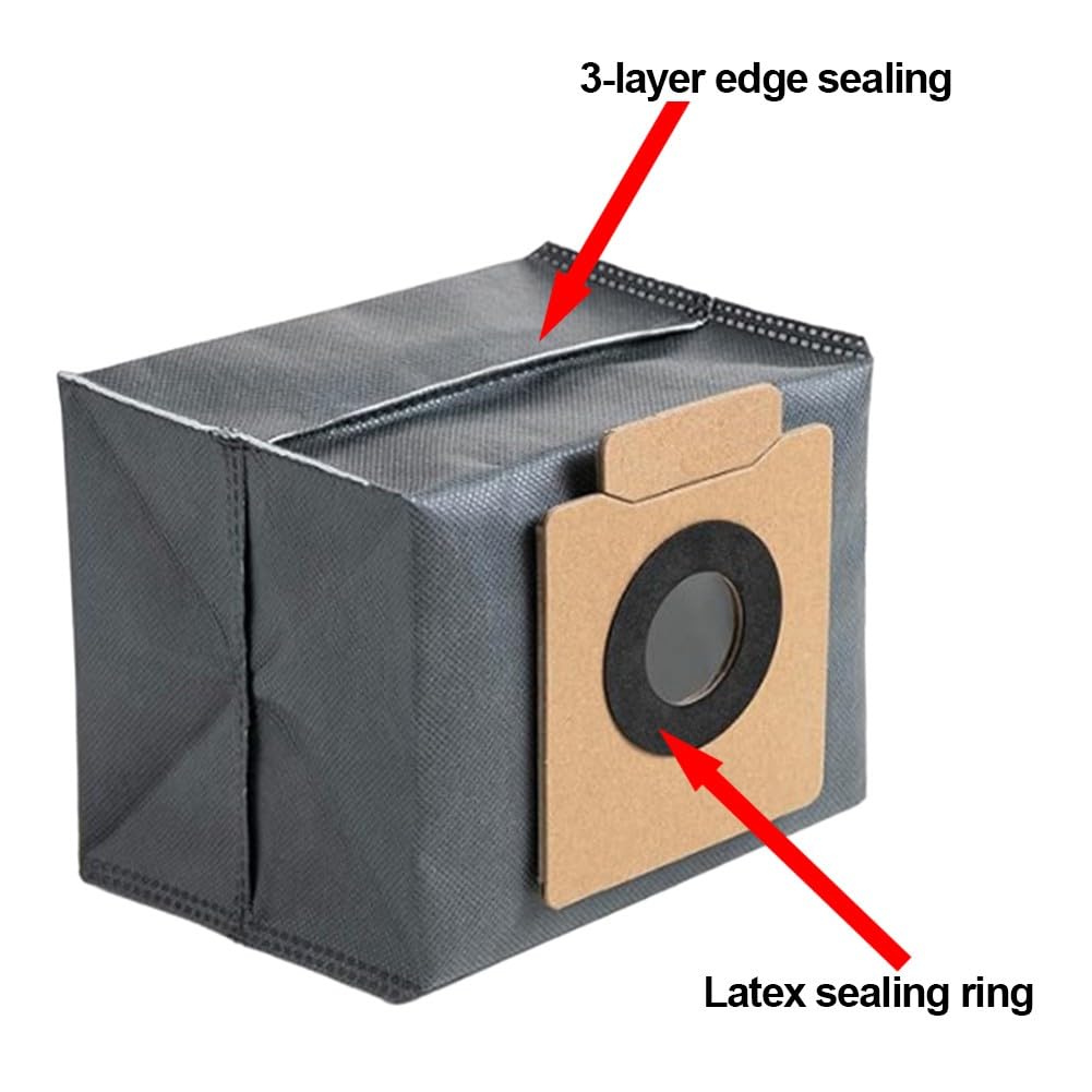 6-Pack Replacement Dust Bags for eufy X8 Pro/X10 Pro Omni Robot Vacuum Self-Emptying Station Accessories