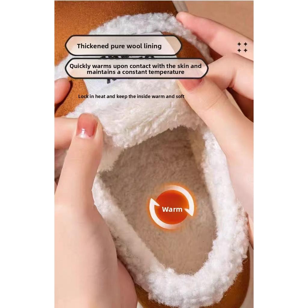 Winter Home Indoor Cute Cotton Slippers Women's Thick Bottom Anti Slip Fashion Student Warm Shoes