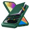 Чехол-кошелек для Google Pixel 10/10 Pro с держателем для карт, выдвижной крышкой для камеры и подставкой, противоударный, из ПК+ТПУ - Зеленый