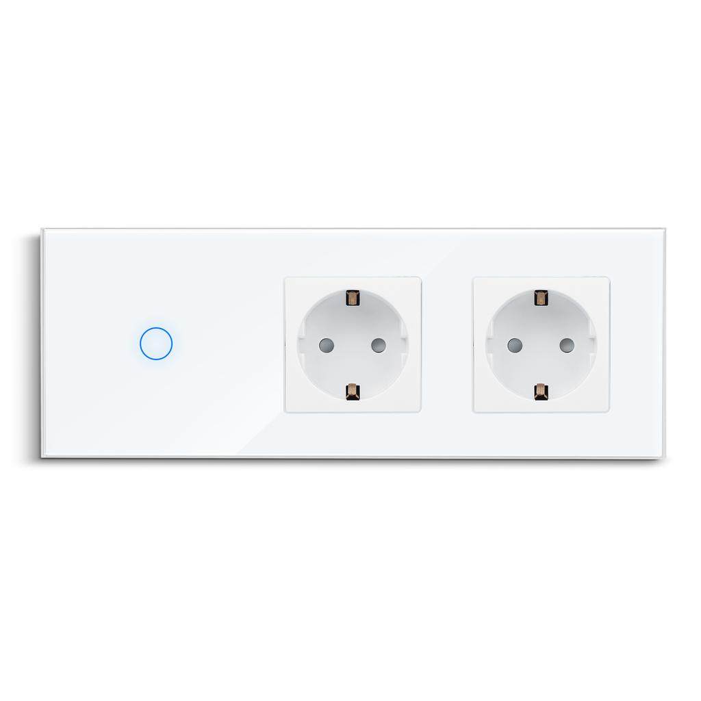 Смарт-сенсорные выключатели Tuya плюс USB-разъемы, вилка типа C, стандарт ЕС, Smart Life, Google Home, управление приложением Alexa