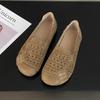 2025 Summer New Ins Retro Flat-bottomed Breathable Mother Shoes Hollowed Out Casual Soft-soled Women's Hole Shoes Women